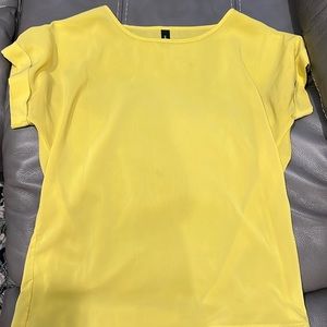 Yellow silk top from Zara